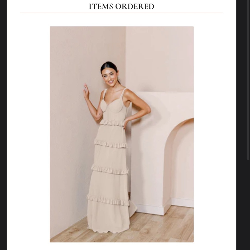 Revelry Sloane Chiffon Dress Champagne